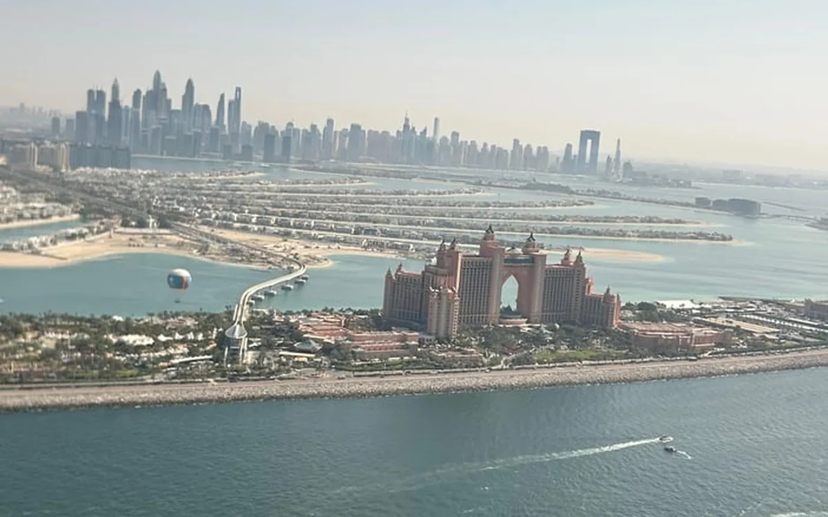 Atlantis The Palm on the crescent of Palm Jumeirah seen from the air